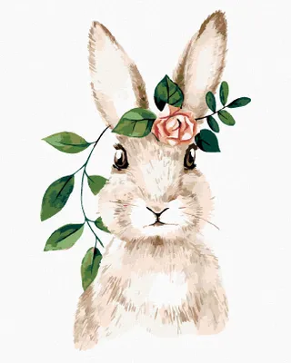 Produktbild von Zuty - Malen nach Zahlen - HASE MIT ROSEN, 40x50 cm, ohne Keilrahmen
