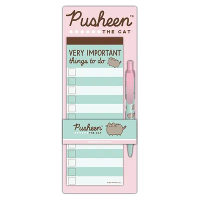 Zdjęcie produktu dla Pusheen Notizenset mit Katze Motiv, Magnet und Stift für Einkaufsliste am Kühlschrank