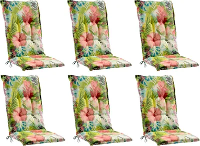 Produktbild von Gartenstuhlauflagen - Mehrfarbig - Hochlehner - 6er Set