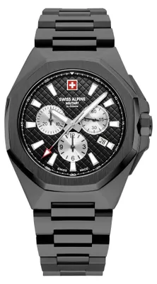 Produktbild von Swiss Alpine Military Herren Schweizer Armbanduhr 42 mm Armband Edelstahl grau 7005.9177