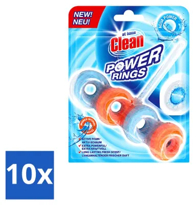Produktbild von 10 x At Home Power Rings WC-Stein Aqua Power - 40 g - Vorteilspackung - 10 Stücke