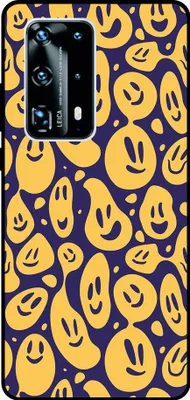 Produktbild von Smartphonica Telefon Fall geeignet für Huawei P40 Pro Plus mit Smiley-Druck - TPU zurück Abdeckung Fall Emoji Design - lila gelb