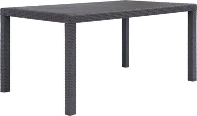 Image de Table de jardin Marron 150x90x72 cm Plastique Aspect de rotin
