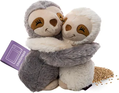 Produktbild von Habibi Plush - Premium Wärmekissen Faultier Hugy Mama + Kind - mit Klettverschluss
