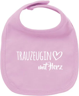 Produktbild von Huuraa Unisex Babylatz Trauzeugin mit Herz Geschenk Babypink  Baumwolle Trauzeugin Mitbringsel