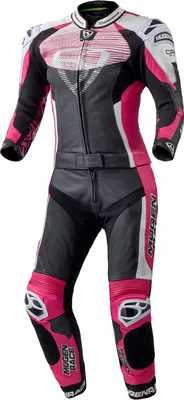 Produktbild von MUGENRACE Cira-SR perforierte 2-Teiler Damen Motorrad Lederkombi, schwarz/weiß/pink, 34