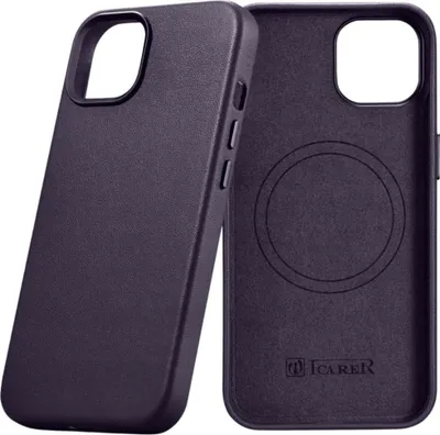 Immagine prodotto di Custodia Icarer Custodia in pelle per Iphone 14 Plus viola scuro (compatibile con Magsafe)