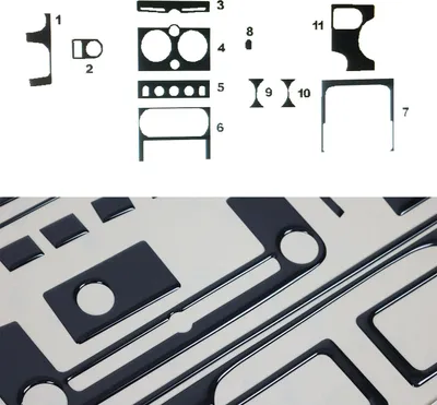 Image de Décoration intérieure Cockpit pour Citroen Berlingo 2003-2008 Piano Noir Optique 11pcs