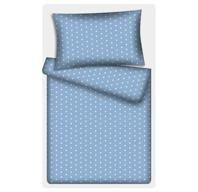 Produktbild von KiGATEX Kinderbettwäsche 100x135 "Stars blau" – 2-teilig mit Reißverschluss – 100?% Baumwolle – Decke + Kissen – weich & atmungsaktiv – waschbar