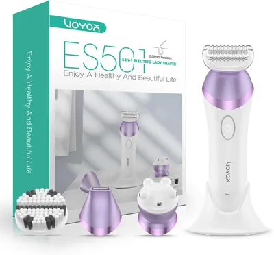 Produktbild von Elektrisch Intimrasierer für Frauen 4 in 1 Damen Elektrisch Trimmer, Gesichtsbürste,Massage Armen Beinen Achseln Intimbereich Bikinizone 2 Drehzahl