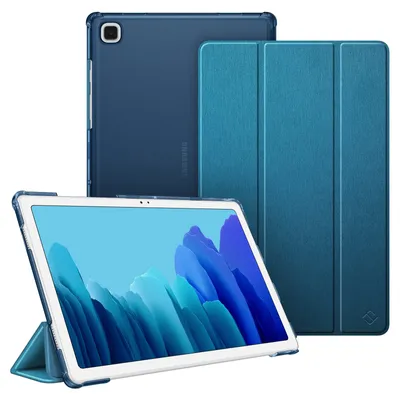 Produktbild von Fintie Hülle für Samsung Galaxy Tab A7 10.4 2022/2020, Ultradünn Schutzhülle mit transparenter Rückseite und Auto Schlaf/Wach Funktion, Pfauenblau