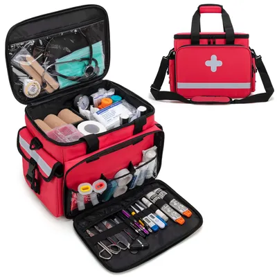 Produktbild von Erste-Hilfe-Tasche mit Schulterriemen und herausnehmbaren Fächern