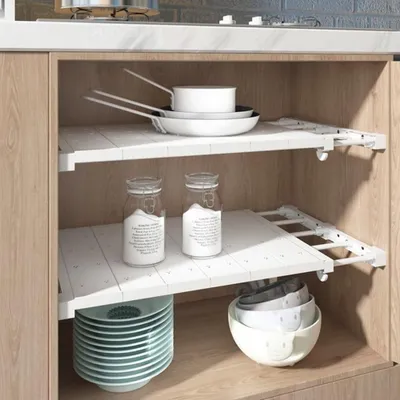 Imagen del producto de Barra ajustable para estantería, de 24 cm, extensible, para cocina y baño