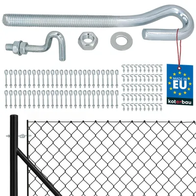 Produktbild von KOTARBAU® 50er Set Gewindespanner M10 verzinkter Stahl Spannschloss für Maschendrahtzaun geschlossener Drahtspanner mit offener Befestigungsschraube