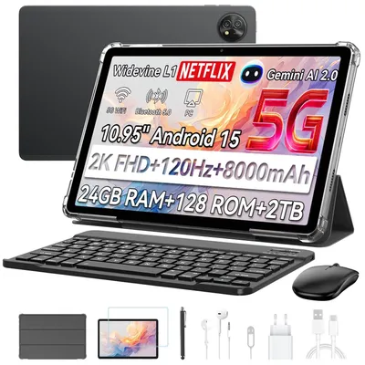 Blackview Zeno10, 10,95 Zoll, 1920 x 1200 FHD, Dual 5G LTE, Unisoc T8200, mit 24GB(8+16)RAM+128GBROM, 8800mAh, Android 15, 13MP+16MP