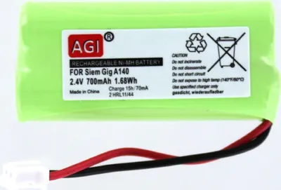 Produktbild von Akku für Siemens Gigaset AL145 NiMH 2,4 Volt 650 mAh grün.