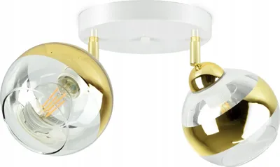 Zdjęcie produktu dla Lampa Sufitowa Żyrandol Biała Złota GLASS EG2 LED