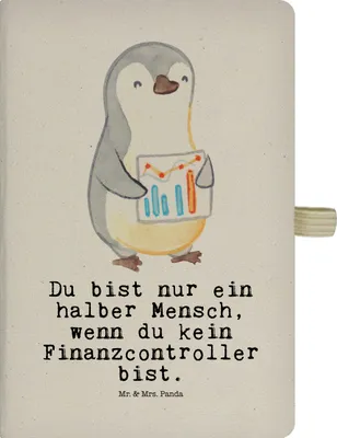 Produktbild von Mr. & Mrs. Panda Journal Finanzcontroller Herz - Transparent - Geschenk, Notizbuch kariert, Notizheft, Tagebuch, Kladde