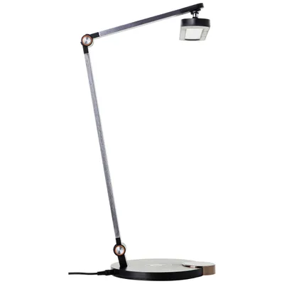 Produktbild von BRILLIANT schwarze LED Tischlampe | Schreibtischleuchte mit wireless charging | 10W 1000 lm dimmbar CCT |  Höhe 40 cm | Aluminium/Kunststoff