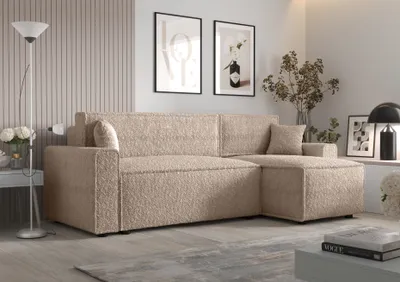Produktbild von Ecksofa Alvito BIS, Farbe: Hellbraun, Material: Bouclé, B: 252 cm, H: 85 cm
