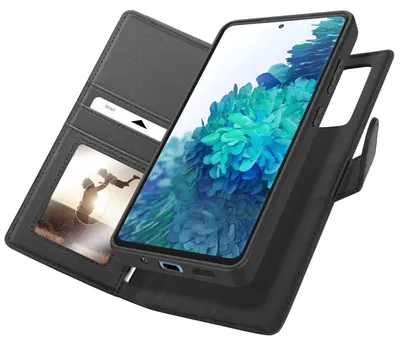 Immagine prodotto di Mayaxess, portafoglio con custodia removibile per Samsung Galaxy S20, protezione RFID, colore nero