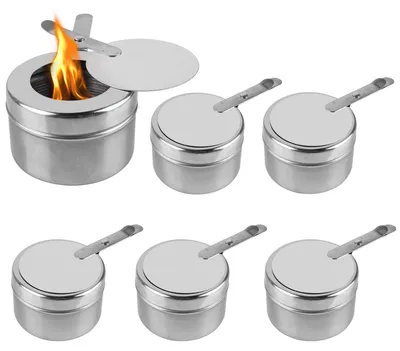 Immagine prodotto di Contenitore per pasta combustibile: 6 bruciatori per pasta in acciaio inossidabile