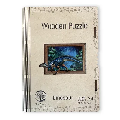 Produktbild von Holzpuzzle Dinosaurier A4