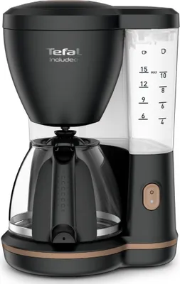Produktbild von Tefal Includeo Filterkaffeemaschine CM5338, Filterkaffeemaschine, Gemahlener Kaffee, 1000 W, Schwarz