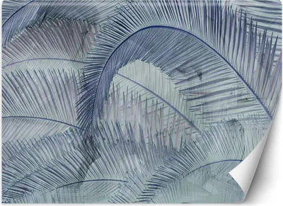 Produktbild von Vlies fototapete Palmenblätter Dschungel 3D 300x210 cm Feeby Blau inkl. Kleber einfache Montage