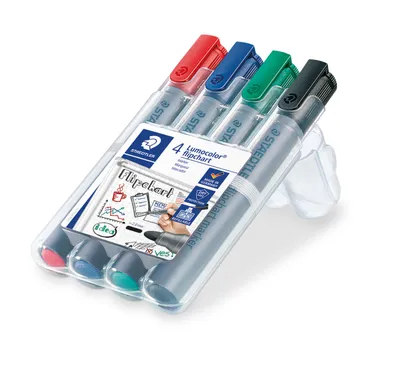 Zdjęcie produktu dla STAEDTLER 356 WP4 - 4 sztuki - Czarny - Niebieski - Zielony - Czerwony - Szary - Polipropylen (PP) - 2 mm