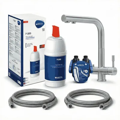 Produktbild von FRANKE 3-Wege-Wasserhahn – Set mit BRITA P1000 & Digiflow-Zähler