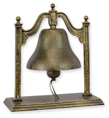 Produktbild von Hotelglocke aus Gusseisen auf einem Ständer Replikat Retro Design Dekoration
