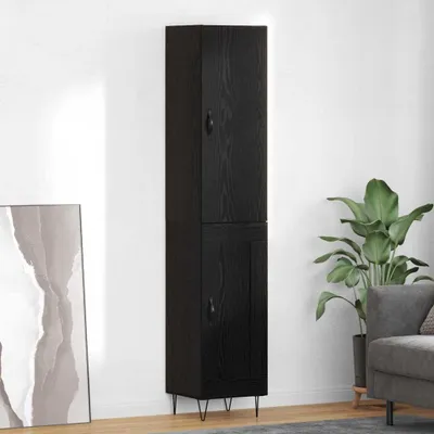 Produktbild von vidaXL Highboard Schwarz Eichen-Optik 34,5 x 34 x 90 cm Holzwerkstoff