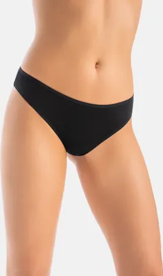 Zdjęcie produktu dla Teyli Classic Bamboo Stringi Brazistri Damskie 575 czarny XXL