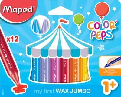 Image de Maped my first crayons de cire COLOR'PEPS JUMBO, étui de 12 pièces