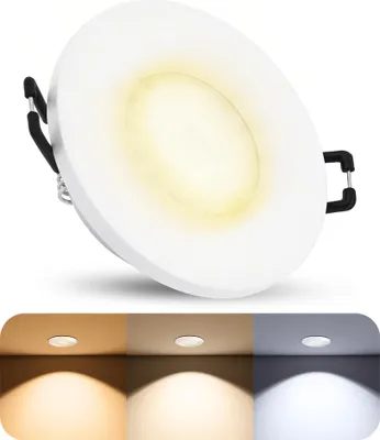 Produktbild von SSC-LUXon BEDA Einbauleuchte IP65 weiß inkl. LED GU10 38° Abstrahlwinkel 3W warmweiß - Dusche Einbaustrahler außen 230V rund
