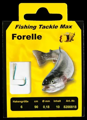 Produktbild von FTM Haken gebunden Forelle 90cm - 10 Forellenhaken, Hakengröße/Schnurdurchmesser:Gr. 6 / 0.18mm