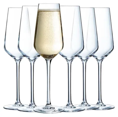 Imagen del producto de Cristal d'Arques - Colección Ultime - Copa de vino de 21 cl, brillante y muy resistente, juego de 6 unidades - Embalaje reforzado, apto para la venta online, color transparente