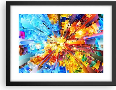 Produktbild von Gerahmtes Poster - Schwarzer Rahmen - Abstraktion modern - 40x30 cm - Wand Bild - Wanddeko - Wandbilder - Kunstposter - Wandposter - Bilderrahmen - Bilder - Kunstdruck - Wandbild - P2BAA40x30-3982