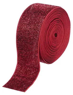 Fluwelen Lint 4,6 m x 4 cm, Weinrot mit Goldpuder