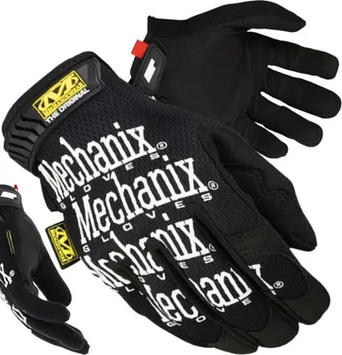 A pair of black Mechanix gloves.