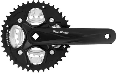 Immagine prodotto di Guarnitura SunRace FCM500 a 7/8 velocità, con corone 42-34-24T e lunghezza pedivella 170mm, per asse quadrato - Colore: nero