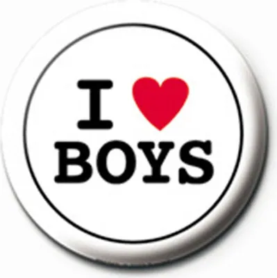 Produktbild von Fun - Button Badge - I Love Boys
