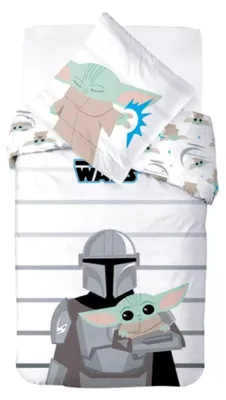 Produktbild von Star Wars Baby Yoda Bettwäsche-Set aus 100 % Baumwolle, 140 x 200 cm
