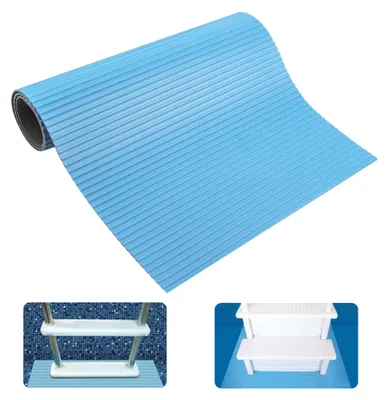 Productafbeelding van Swimline Hydrotools trapbeschermingsmat voor bovengrondse zwembaden, 114,4 x 127,7 cm.