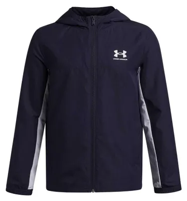Produktbild von Under Armour - "Rival" Hoodie mit durchgehendem Reißverschluss für Jungen, Leicht GT37627 (146-152) (Marine/Weiß)
