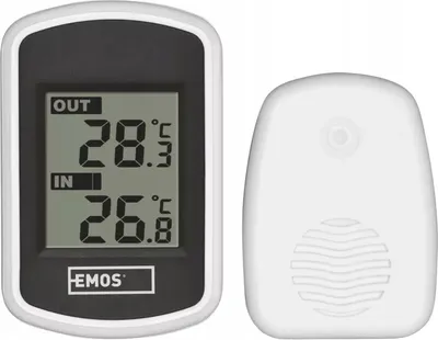 Obrázok produktu pre Emos E0042, Elektronický teplomer prostredia, Vnútorná / vonkajšia, °C, -40 - 60 °C, Digitálny, Čierna, Biela