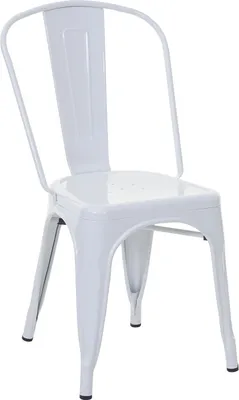 Produktbild von Stuhl MCW-A73, Bistrostuhl Stapelstuhl, Metall Industriedesign stapelbar  weiß
