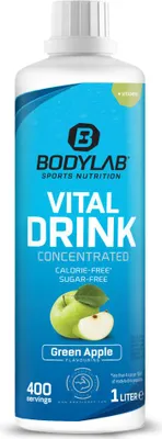 Produktbild von BODYLAB Vital Zero Drink - 1000ml - Grüner Apfel Sportgetränk kalorienarm