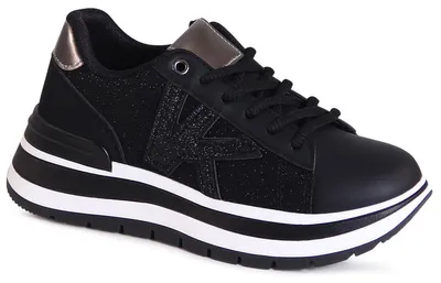 Produktbild von topschuhe24 3137 Damen Plateau Sneaker, Farbe:Schwarz, Größe:39 EU